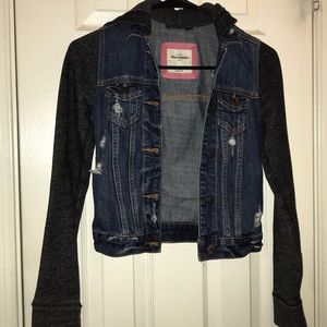 Distressed jean jacket